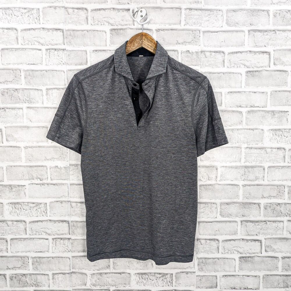 Lululemon Men's Metal tech Polo Shirt Heather Gray Size Small